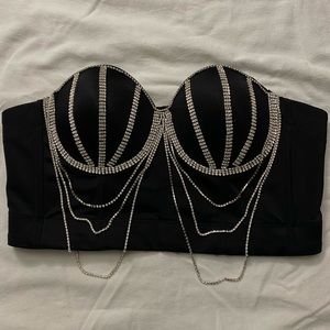 Cute bustier top with rhinestone detailing